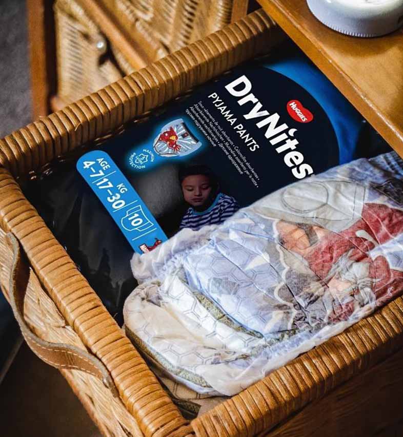 DryNites Pyjama Pants packed in a drawer