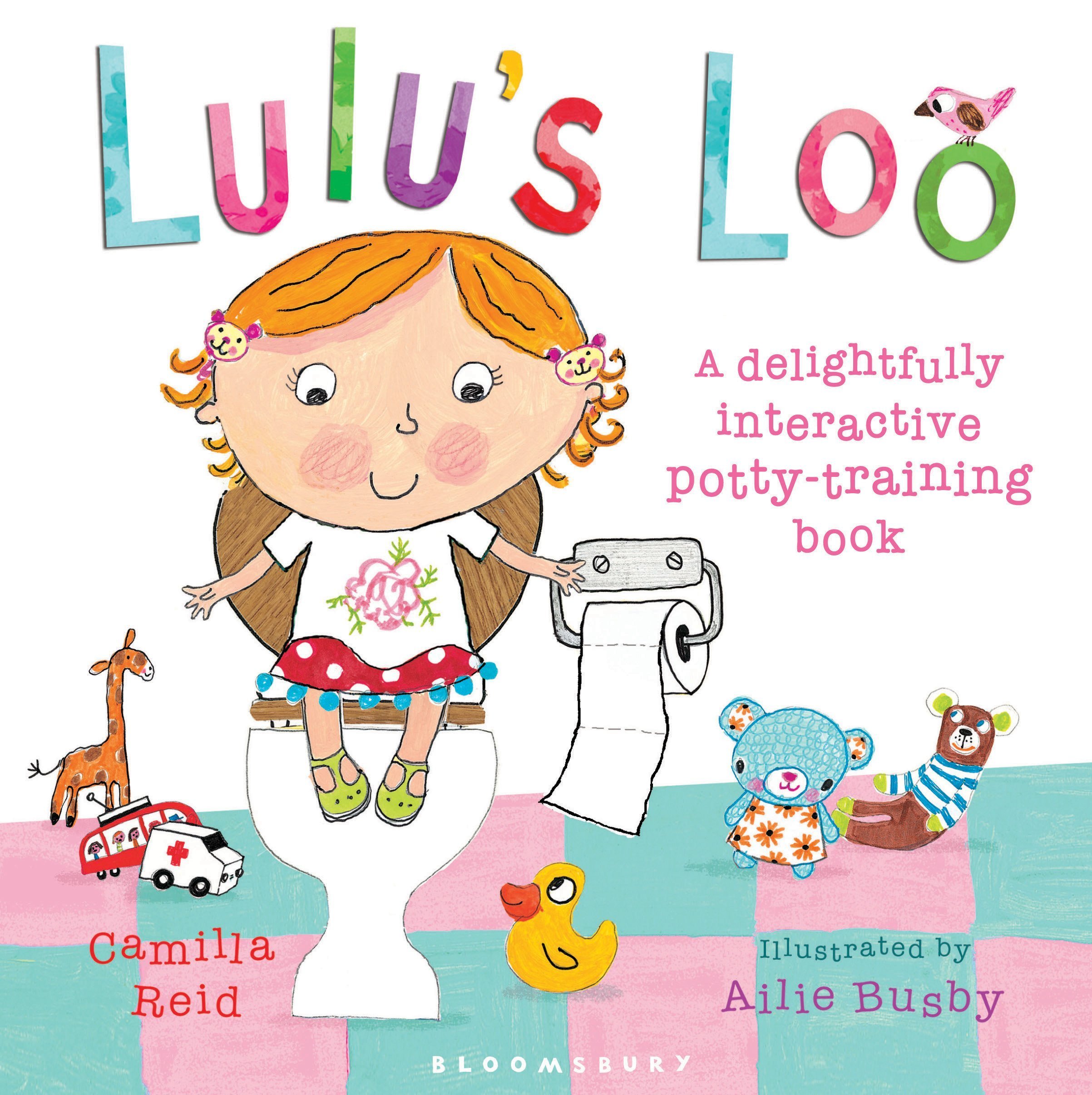 front cover of the book 'lulu's loo', a potty training book for toddlers