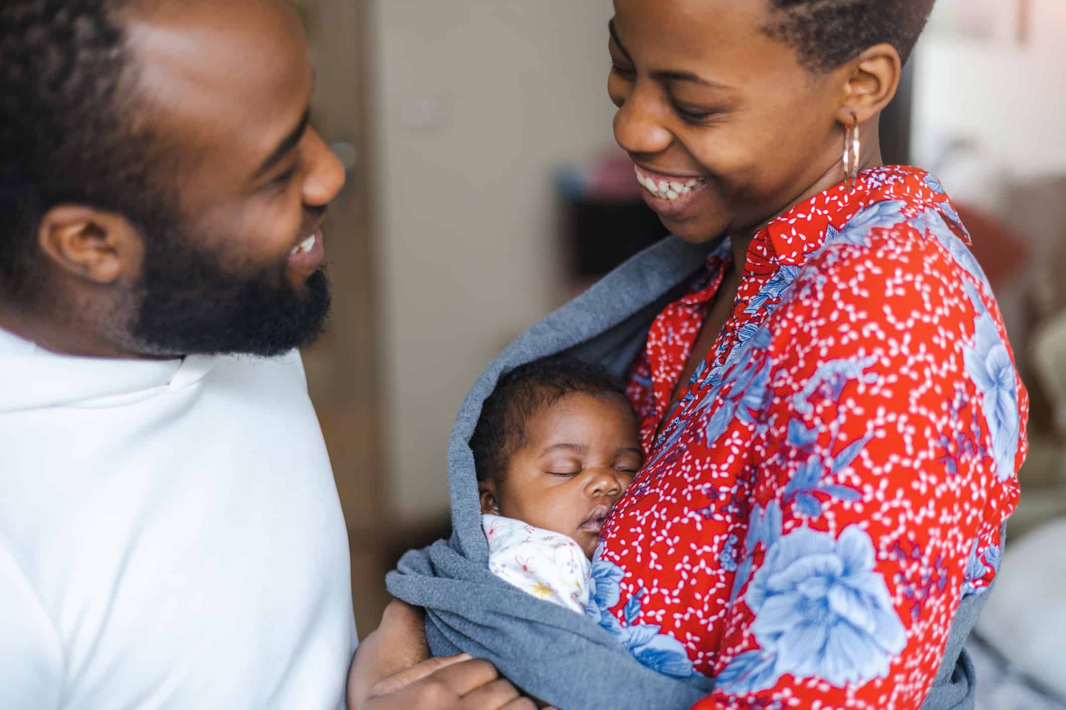 Parents spending time with their child during parental leave