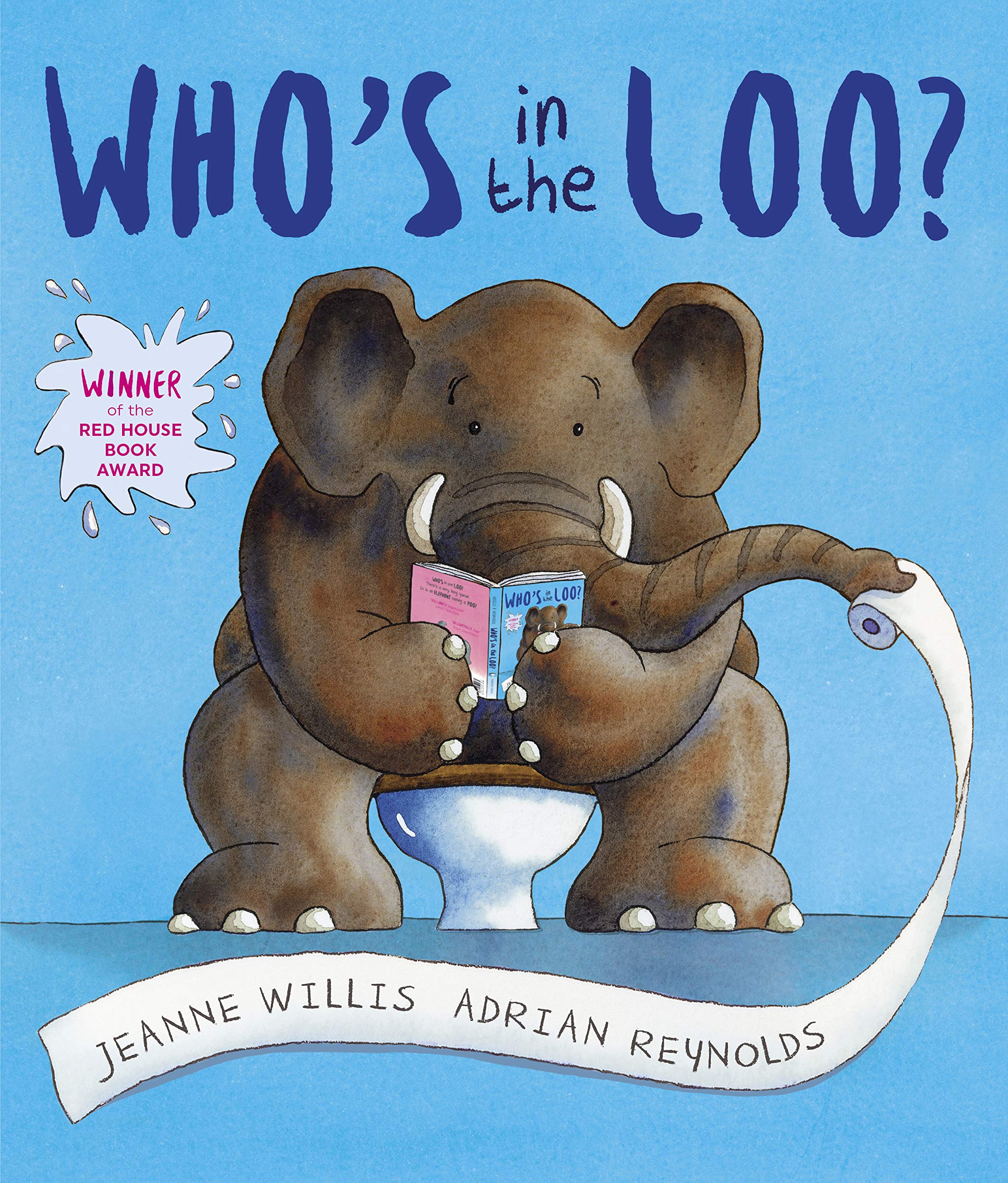 front cover of the book 'who's in the loo?', a potty training book for toddlers